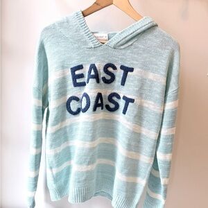 East Coast Light Blue Striped Women's Sweater size medium